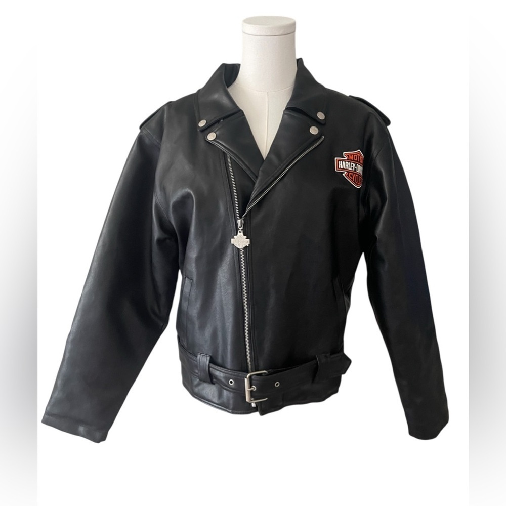 Harley Davidson Jacket Youth Leather Size 14 Biker Unisex